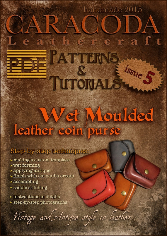 PDF Leathercraft Patterns Templates Wet Moulding Leather Coin Purse Bag Wet  Formed Issue 5 