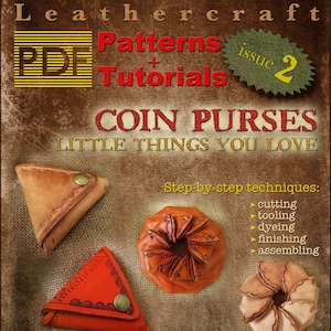 PDF Leder Schnittmuster Vorlagen Windrad Geldbörse, Geldbörse Triangle Caracoda Leathercraft Magazin Ausgabe 2