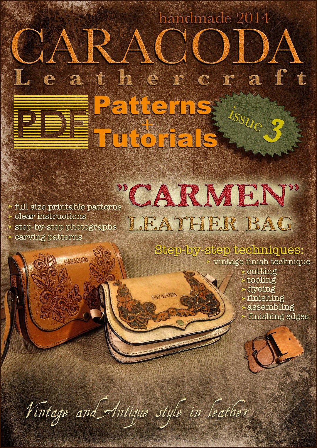 PDF Leathercraft Tutorial Caracoda Magazine Issue 3 Leather Bag Carved