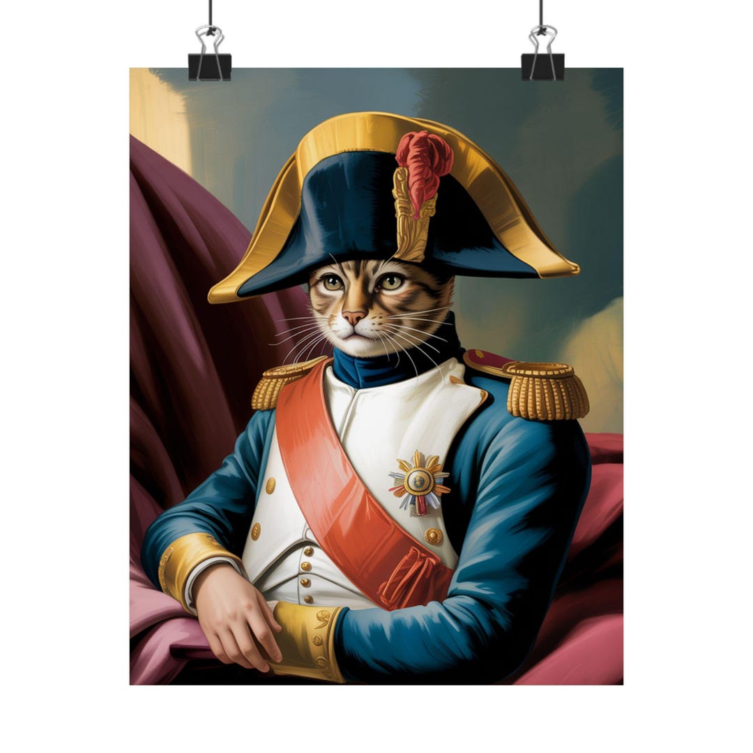 Napolean Tat Napoleon Cat Portrait Matte Poster | Historical Animal Art, Wall Decor ...