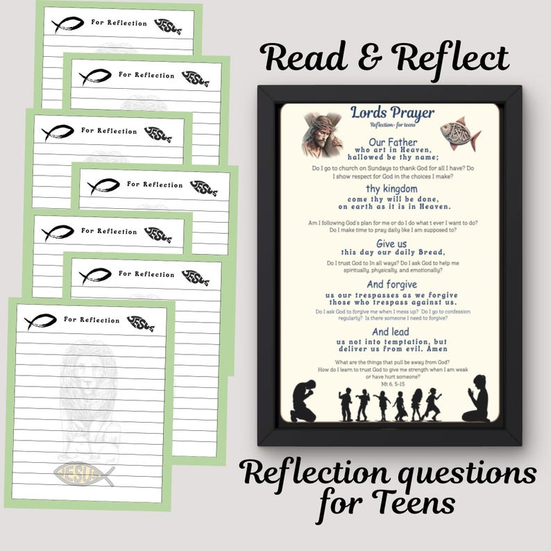 Lords Prayer Printable Christian Coloring Page Bookmark Template Pdf ...