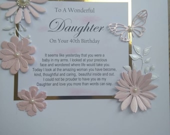 Daughter 40th Birthday Card