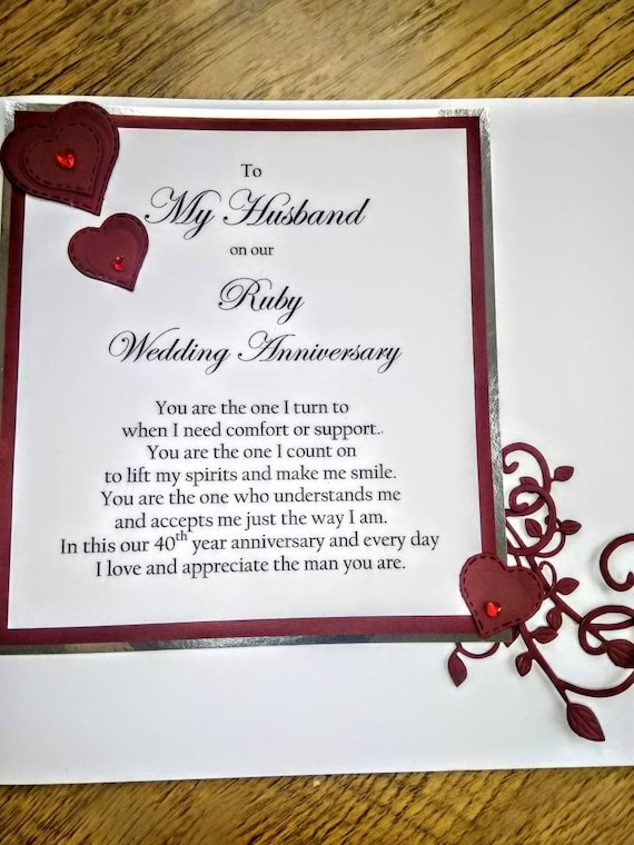 Ruby Wedding Anniversary for A Husband - Etsy UK