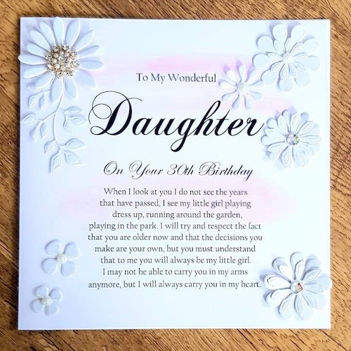 Daughter Birthday Card Poem Amazing Daughter Gift Birthday - Etsy
