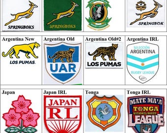 South Africa Japan Argentina Tonga Rugby Badge Iron On Embroidered Patch