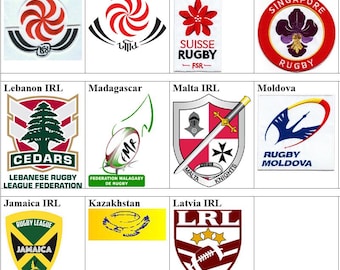 Switzerland Singapore Georgia Jamaica Kazakhstan Latvia Lebanon Madagascar Malta Moldova Rugby Badge Iron On Embroidered Patch