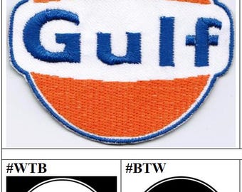 Gulf Oil & Gas Auto F1 Car Motor Automobile Racing Badge Iron On Embroidered Patch
