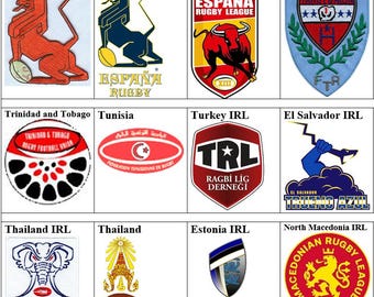 Spain Tahiti Thailand Trinidad and Tobago Tunisia Turkey North Macedonia El Salvador Estonia IRL Rugby Badge Iron On Embroidered Patch