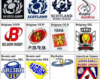 Belgium American Samoa Austria Barbados Bosnia and Herzegovina Scotland Rugby Badge Iron On Embroidered Patch