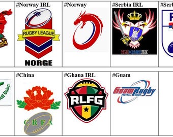 Malaysia China Ghana Guam Norway Serbia Zambia Rugby Badge Iron On Embroidered Patch
