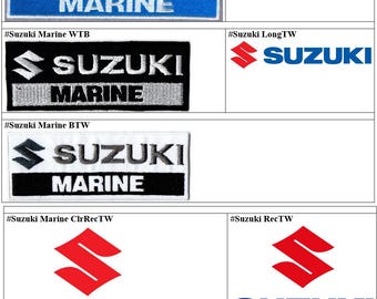 Suzuki Marine Fishing Outboards Motor Car Automotive Motorcycle Bike Racing Sport Badge Iron On Embroidered Patch