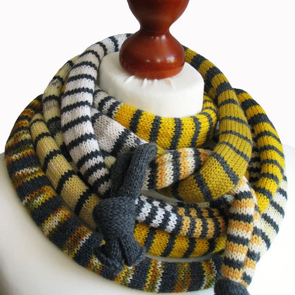 The Grey/Yellow SSScarf (the SSSnake SSSleeping Bag), OOAK, Ready to Ship