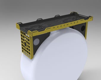 Defender spare tire rack 3D model – cnc laser cut File | off-road tire carrier shelf | SUV Overland Accessory | Digital Download DXF + STEP