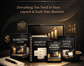 Ebook groupé de guides de démarrage d'entreprise, Comment créer une entreprise, Guide des entreprises en ligne et de services, Revenu passif à téléchargement numérique
