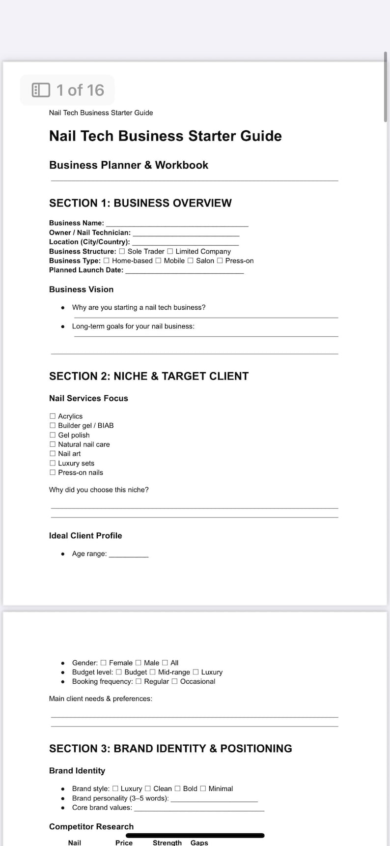Paquete de guías para iniciar un negocio de técnico de uñas, Inicia tu propio negocio de técnico de uñas, Libro electrónico sobre salones de uñas y belleza, Descarga digital imagen 4