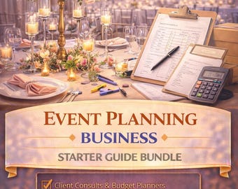 Startguide för eventplaneringsföretag, starta ett eventplaneringsföretag, e-bok för fest- och bröllopsplanerare, digital nedladdning