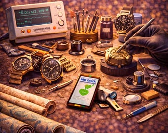Paquete de guías para iniciar un negocio de reparación de relojes, Cómo iniciar un negocio de reparación de relojes, Libro electrónico sobre servicio de relojes, Descarga digital