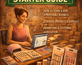 Press On Nails Business Starter Guide Bundle, Start a Press On Nail Business, Nail Products & Beauty Ecommerce Ebook, Digital Download