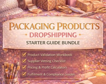 Packaging Products Dropshipping Starter Guide Bundle, Start a Packaging Business, Ecommerce Supplies Ebook, Digital Download