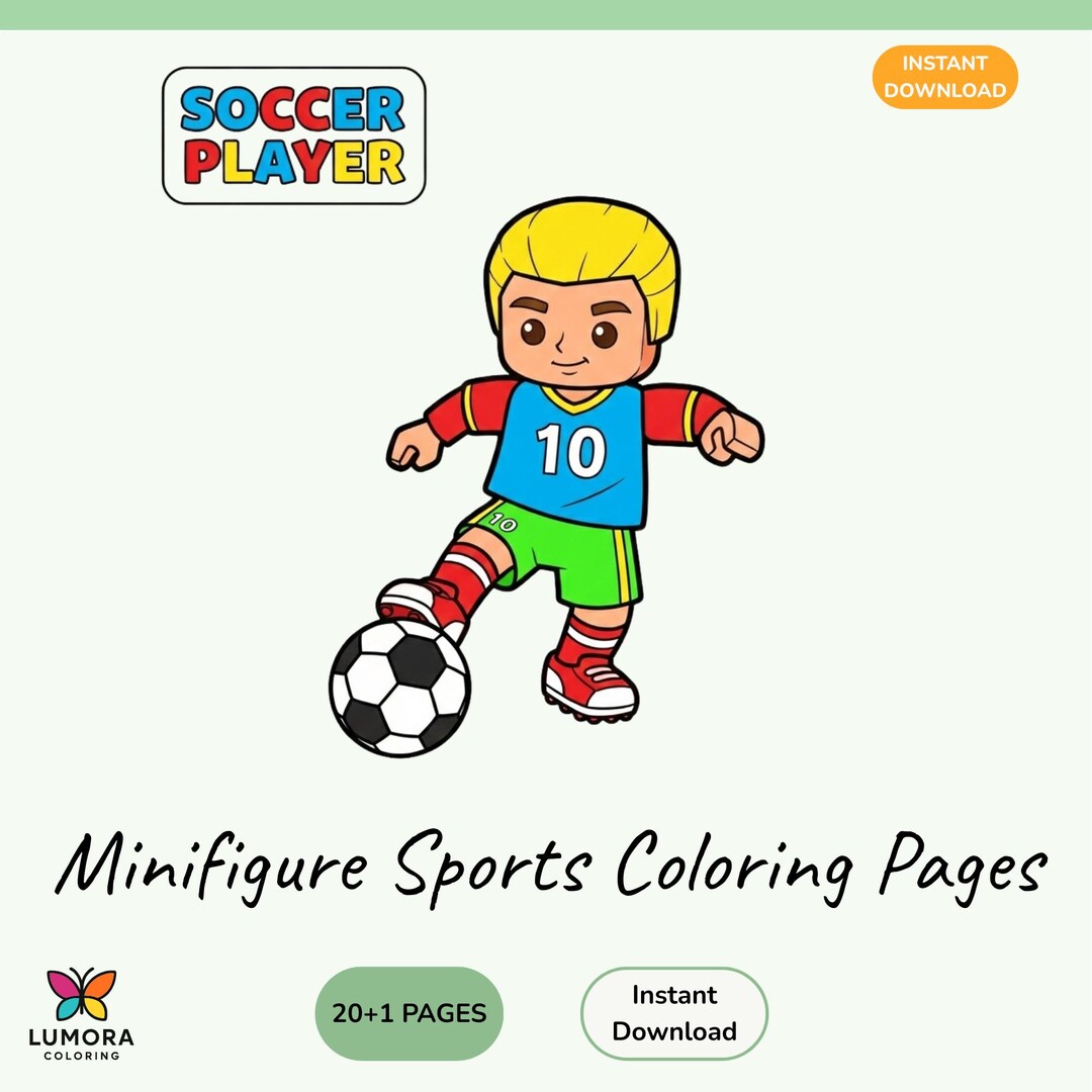 Minifigure Sports Coloring Pages, Building Block Athletes, Kids ...