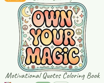 Motivational Quotes Coloring Book, Positive Affirmations (Digital Download)