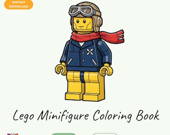Minifigure Coloring Pages for Kids | 20 Career Coloring Sheets | Lego Style Printable | Instant Download