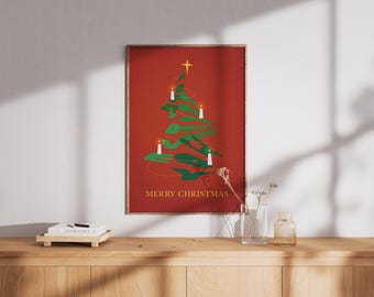 Candela dell'Avvento, decorazione murale cristiana / Speranza, Pace, Amore, Gioia / Decorazioni natalizie ispirate alle Scritture / Download digitale