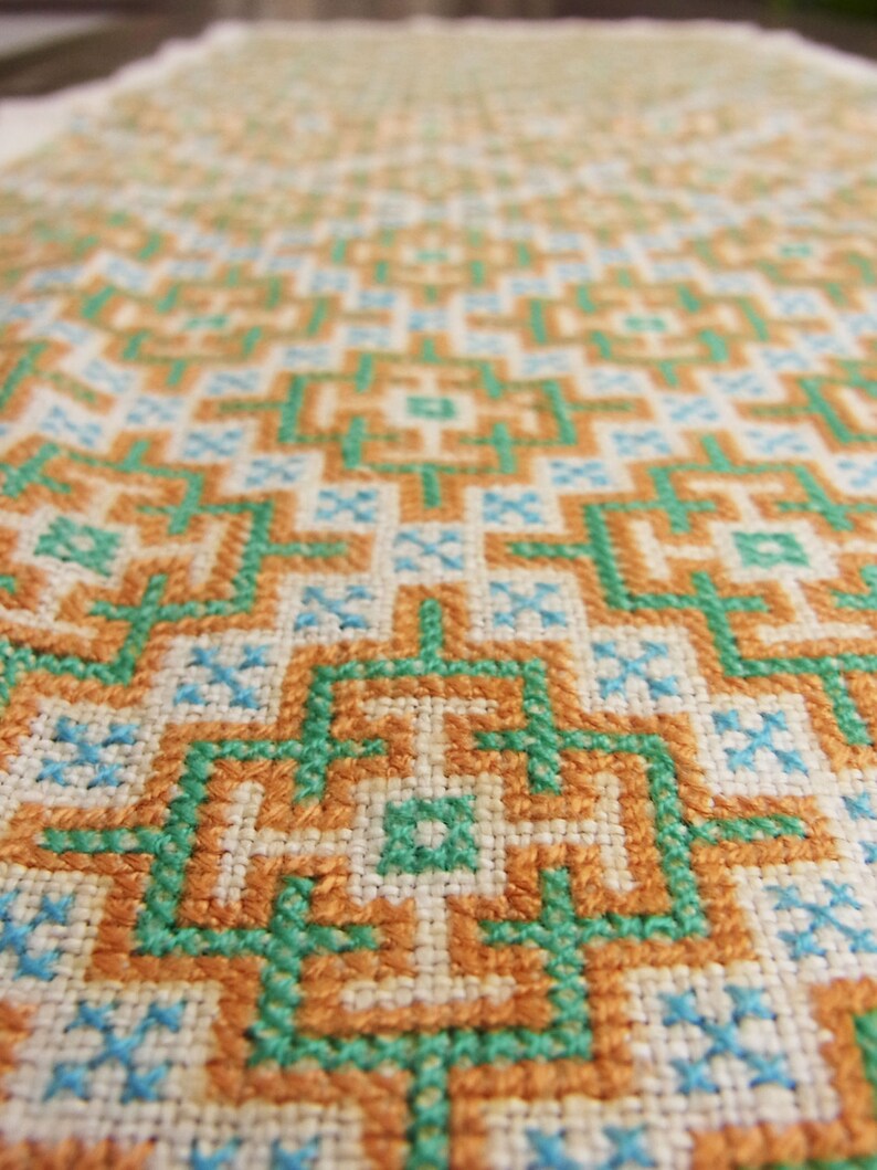 Cross Stitch Textile for Craft // Material // Fabric // Etsy