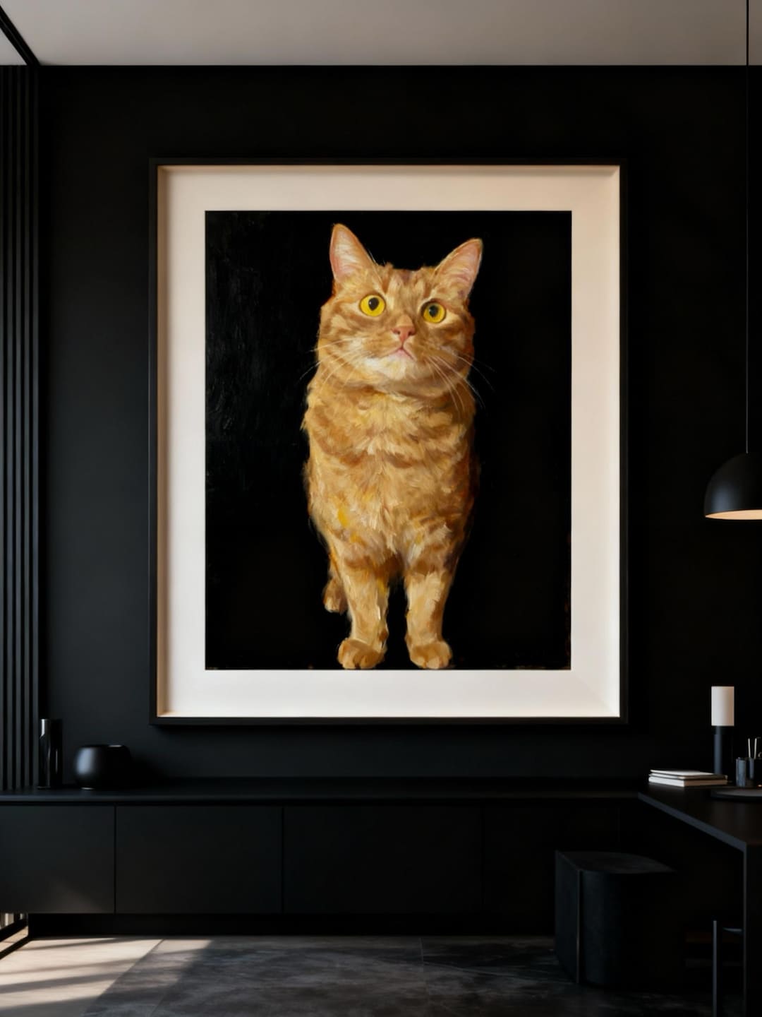 Orange Tabby Cat Portrait | Realistic Oil Painting Art (A3 Printable ...