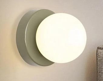 Round Globe Wall Lamp Macaron LED Sconce – Minimalist Bedside & Hallway Lighting Decor