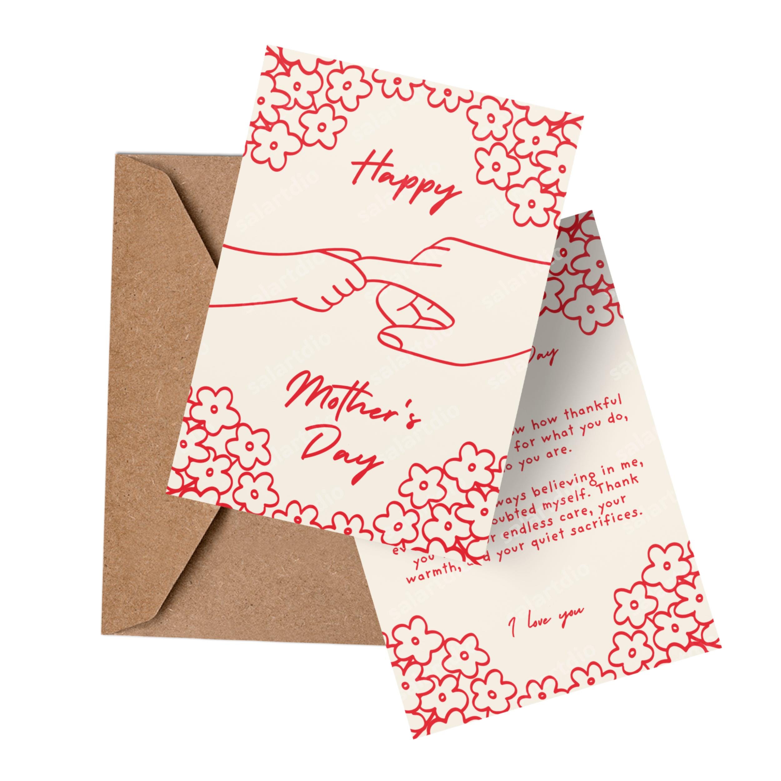 Printable Happy Mothers Day Floral Card - Personalized Mothers Day Card ...