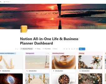 Notion All in One Life Business Planner Dashboard Productivity System