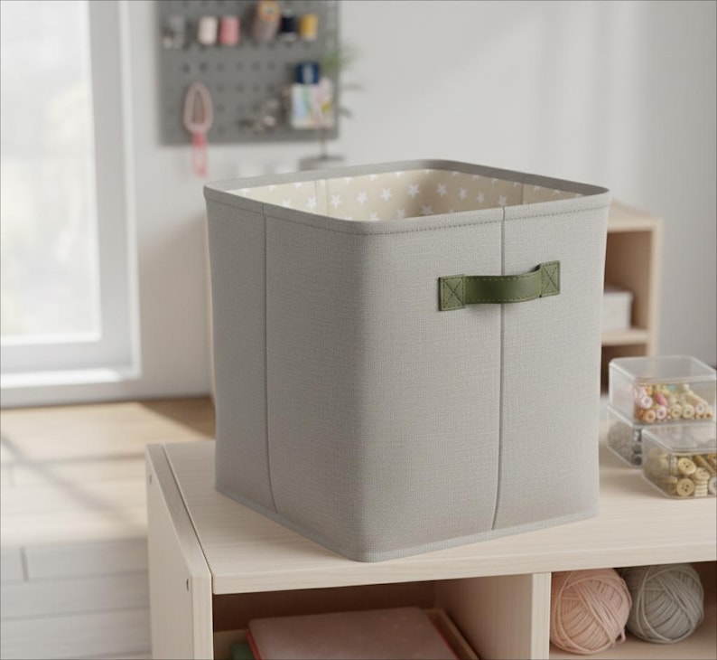 Fabric Storage Cube Bin Sewing Pattern | Foldable Organizer Basket PDF ...