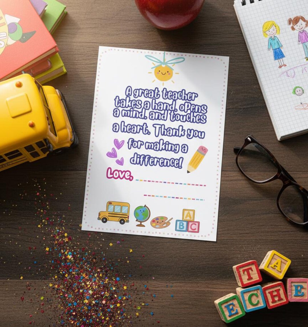 Teacher Gift Card Holder Printable | End of Year Appreciation - Etsy