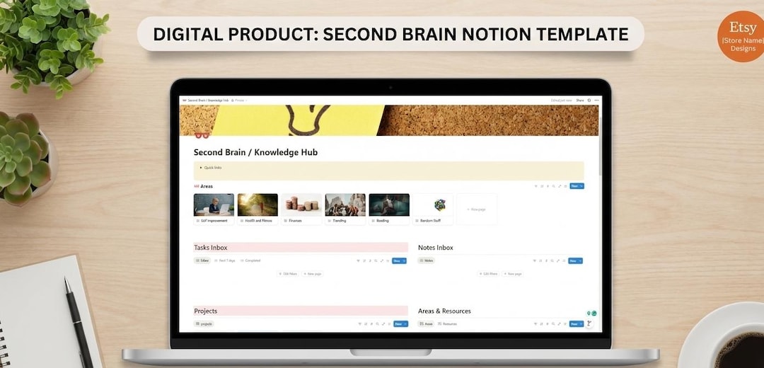 Second Brain Knowledge Hub Notion Template - Etsy