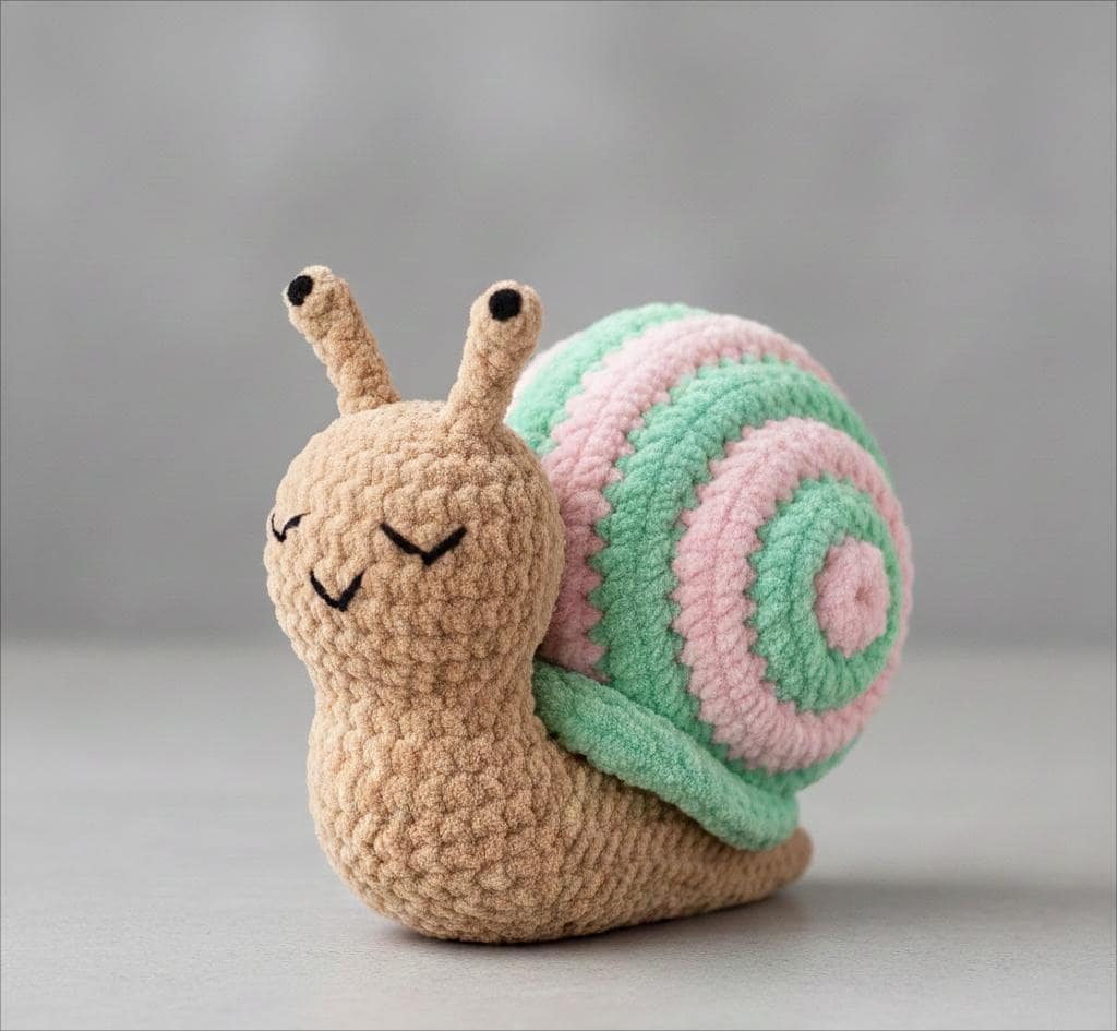 40 Crochet Snails, Slugs, Caterpillars, and Worms Patterns Worth Noticing 8 Snail Plush Amigurumi Crochet