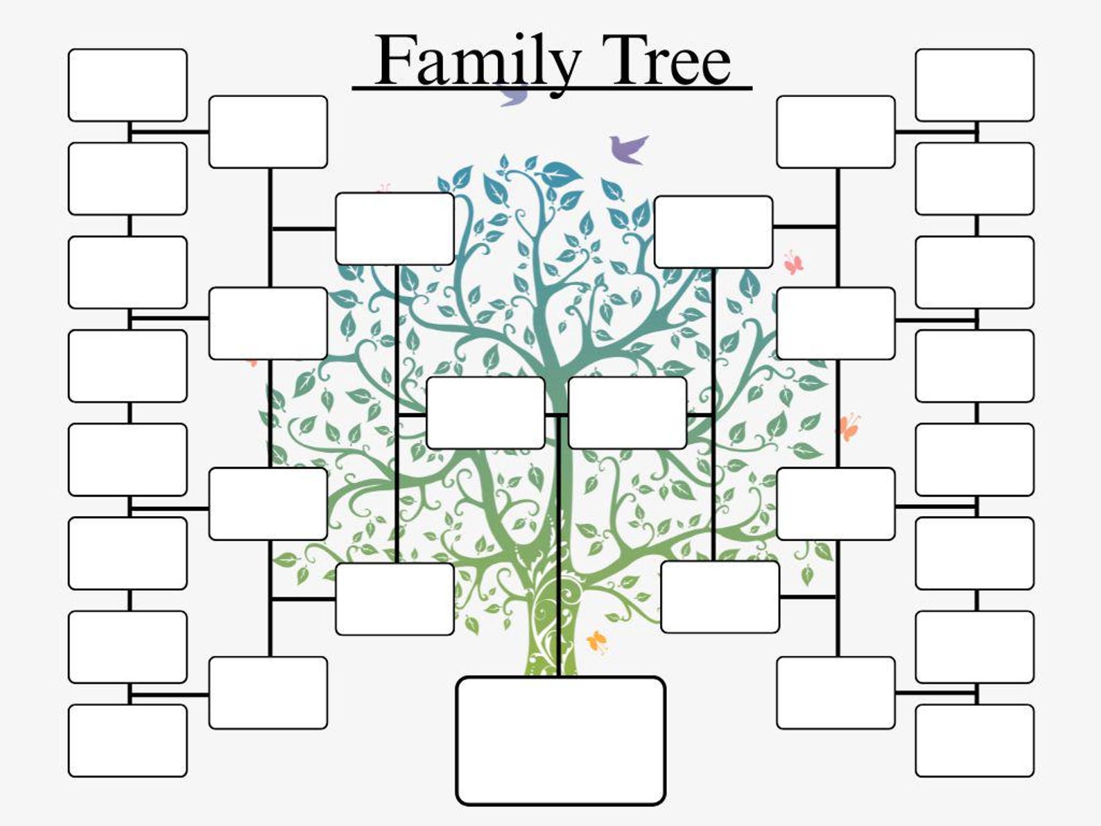 Colorful Kids Family Tree Canva Editable Template Fun Classroom Home ...