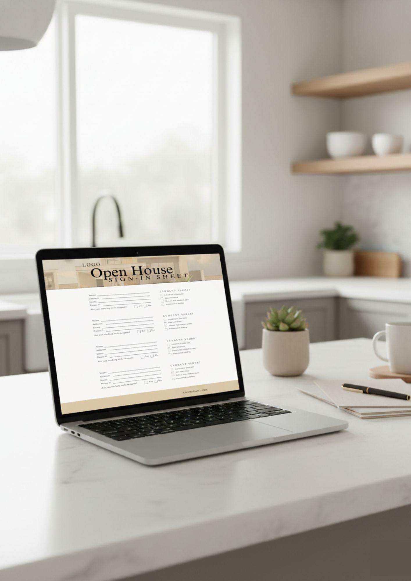 Open House Sign in Sheet Editable Real Estate Visitor Registration ...