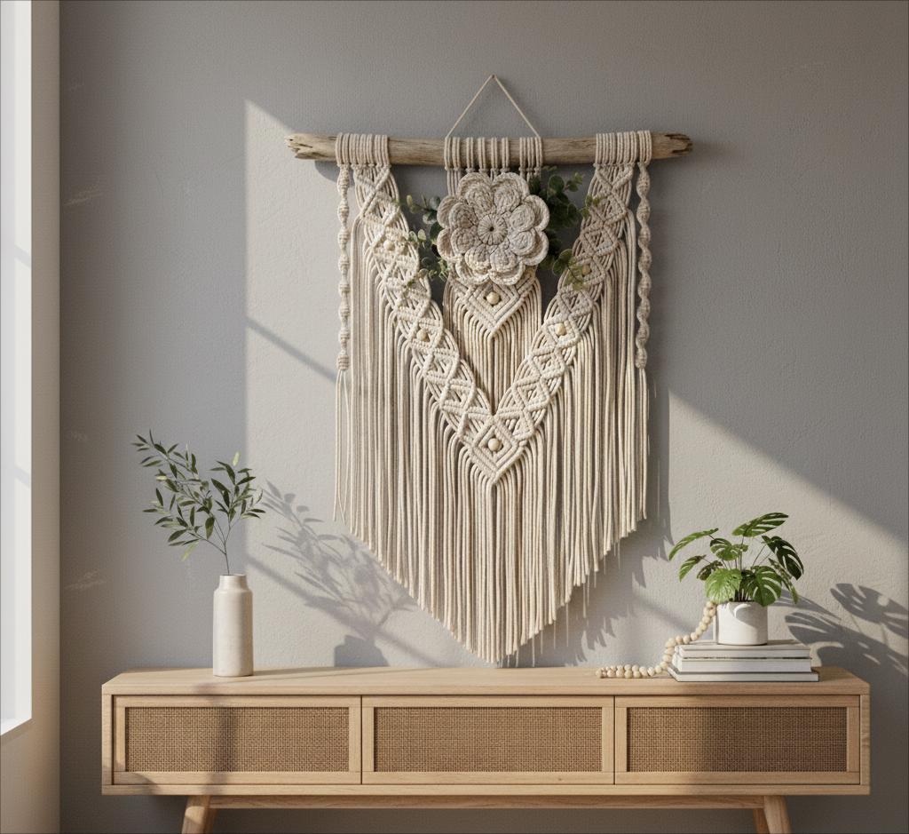 Boho Floral V Layer Macramé Wall Hanging Pattern - Etsy