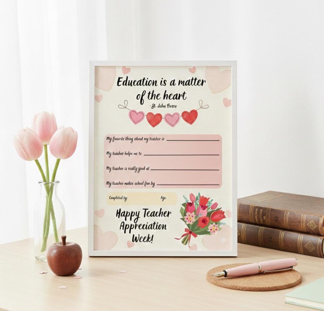 Teacher Appreciation Week Printable | Thank You Teacher Gift - Etsy
