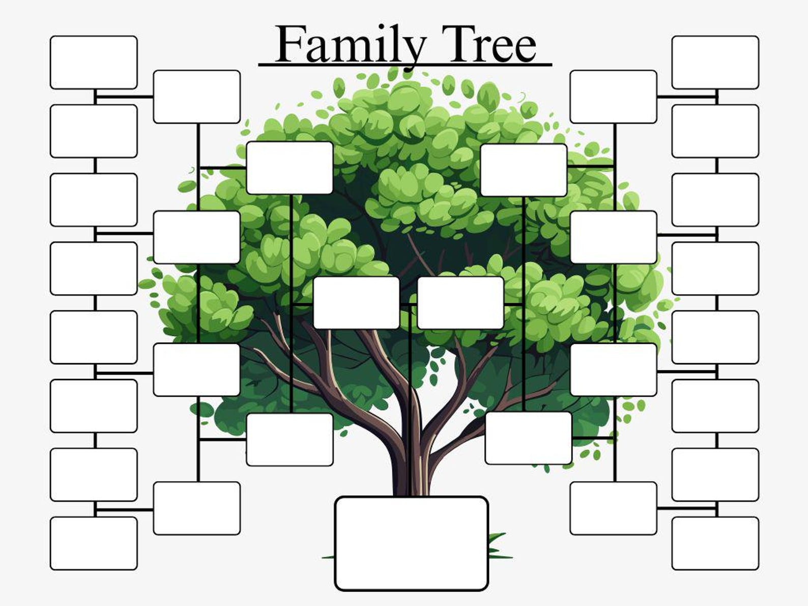 Colorful Kids Family Tree Canva Editable Template Fun Classroom Home ...
