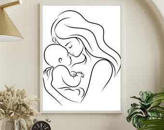 Minimalist Line Art Print: Abstract Modern Wall Art (Digital Download)