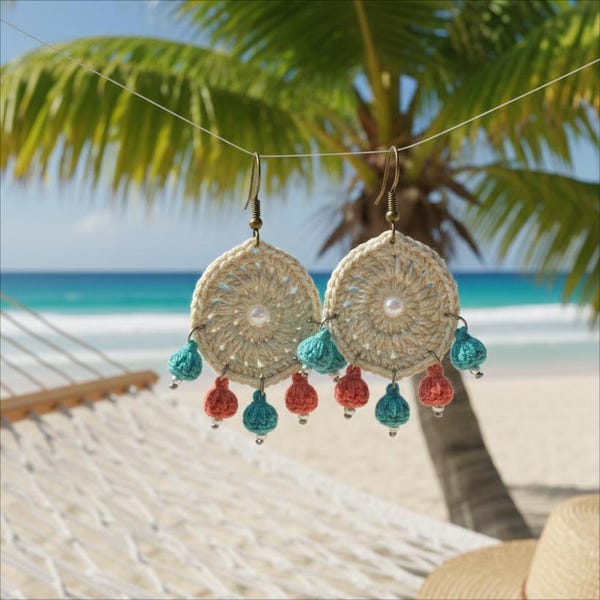 Patroon gehaakte hangoorbellen