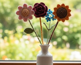 Crochet Flower Bookmark Pattern Easy DIY Floral