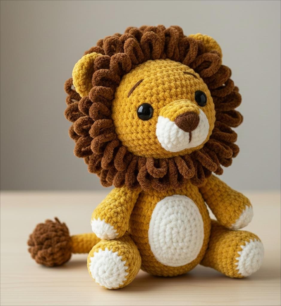 Lion Cub Amigurumi Crochet Pattern Cute Baby Lion Plush Toy - Etsy