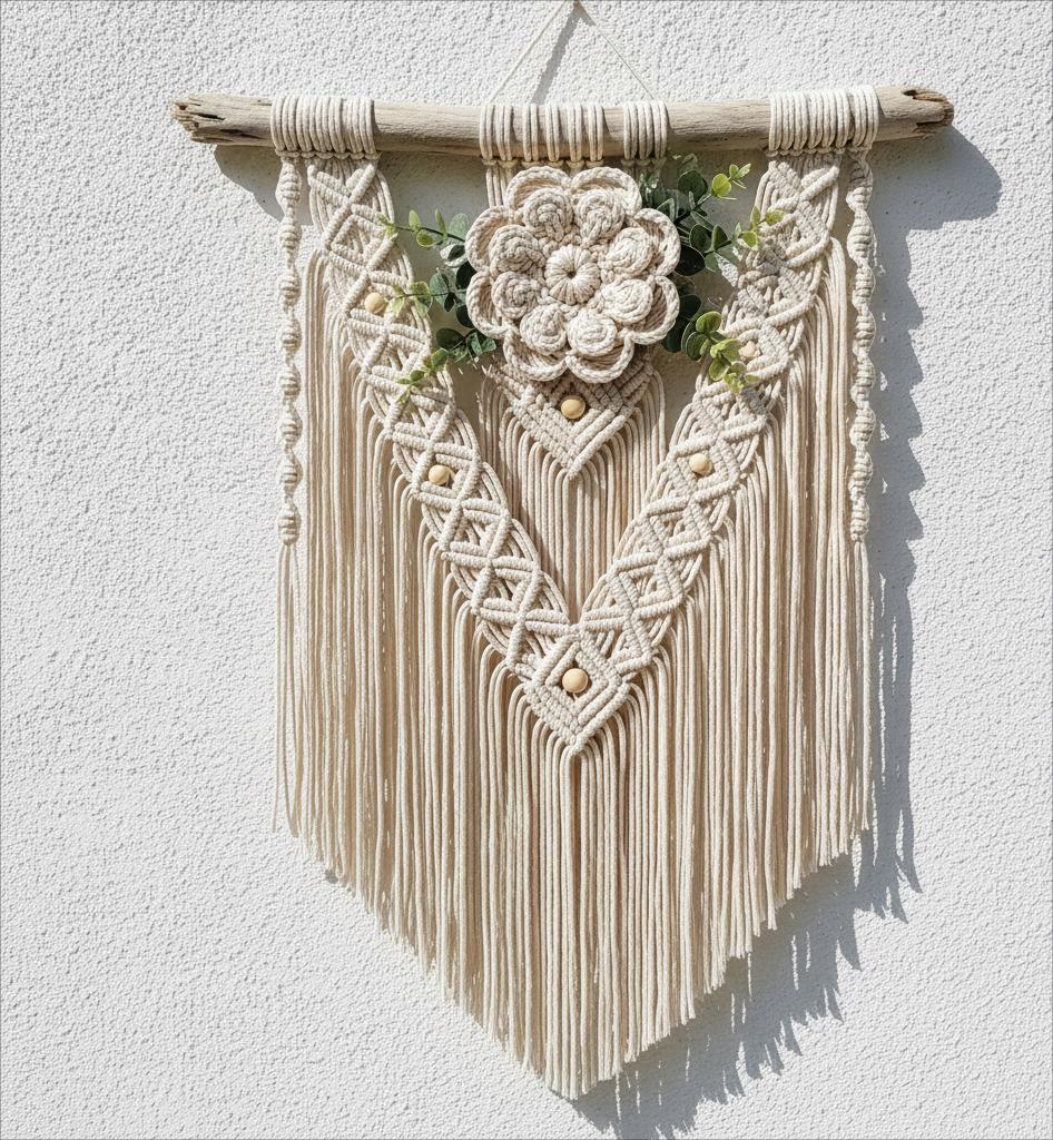 【マミー】バリ島羽根のオブジェとbohoウォールデコ Boho Floral V Layer Macramé Wall Hanging Pattern - Etsy