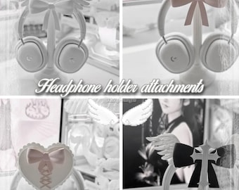 Accesorios para soporte de auriculares Coquette: alas de ángel impresas en 3D