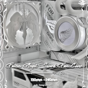 Fallen Angel Sword PC Fan Grill Cover 120mm, 140mm: Angelcore Coquette Gamer Decor