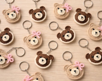 Patrón de llavero de oso de crochet / Oso de peluche amigurumi fácil PDF