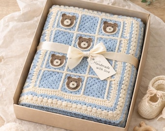 Patrón de manta de osito de peluche para bebé a crochet / PDF fácil (descarga digital)